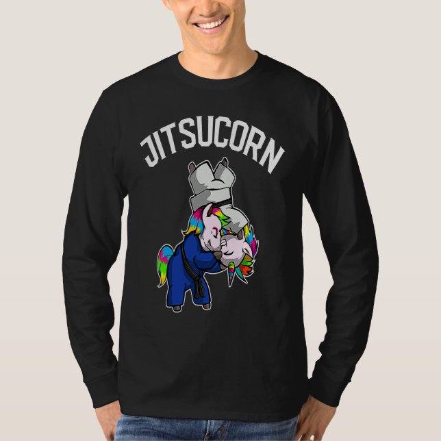 Brazilian Jiu Jitsu and Unicorn  BJJ and Grappling T-Shirt (Front)