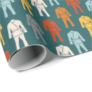 Brazilian Jiu Jitsu BJJ Gi Uniform Patterned Wrapping Paper