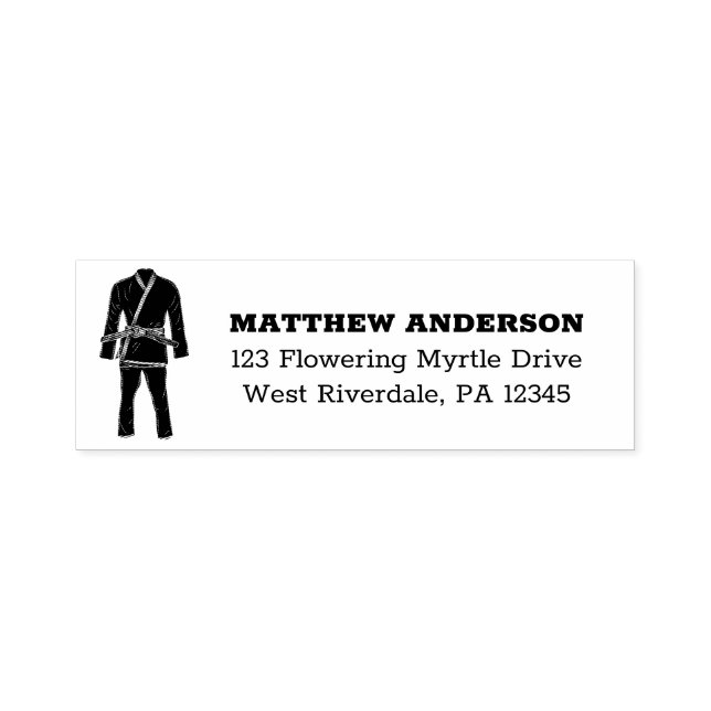 Brazilian Jiu Jitsu BJJ Gi Uniform Return Address Self-inking Stamp (Design)