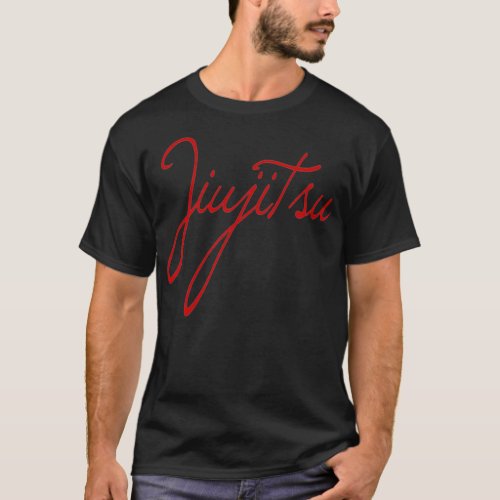 Brazilian Jiu Jitsu BJJ Script Design Red T_Shirt