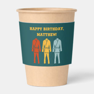 Brazilian Jiu Jitsu BJJ Themed Birthday Party Coffee Cup Sleeve
