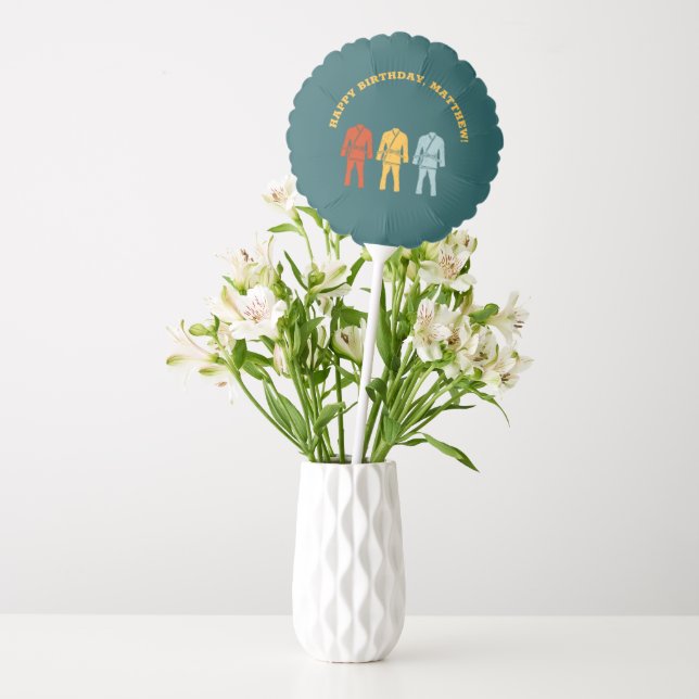 Brazilian Jiu Jitsu BJJ Themed Custom Birthday  Balloon (Vase)