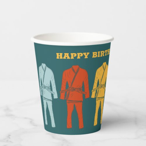 Brazilian Jiu Jitsu BJJ Themed Personalized Paper Cups