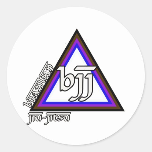 Brazilian Jiu Jitsu BJJ Triangle of Progress Classic Round Sticker