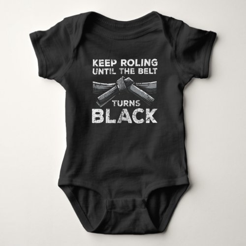 Brazilian Jiu Jitsu Black Belt Rolling Fighter Baby Bodysuit