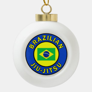 Brazilian Jiu Jitsu Ceramic Ball Christmas Ornament