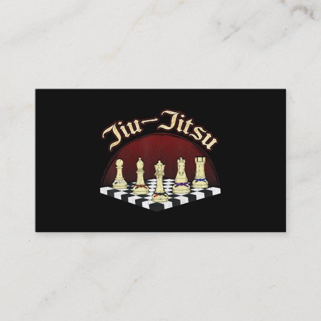 brazilian jiu jitsu chess black belt business card (Front)
