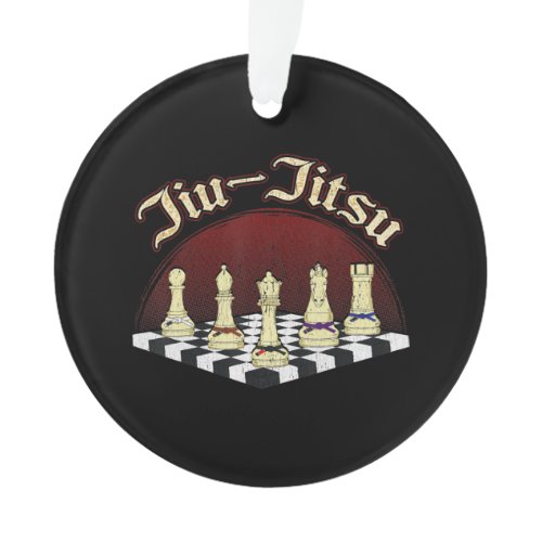 brazilian jiu jitsu chess black belt ornament