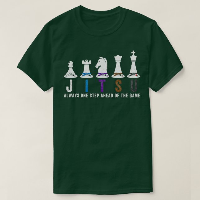 Brazilian Jiu Jitsu Cool Chess JiuJitsu Rank Belt  T-Shirt (Design Front)