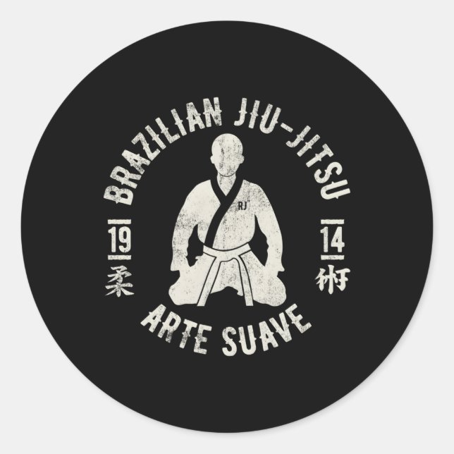 Brazilian Jiu Jitsu E Suave Oss Bjj Classic Round Sticker (Front)