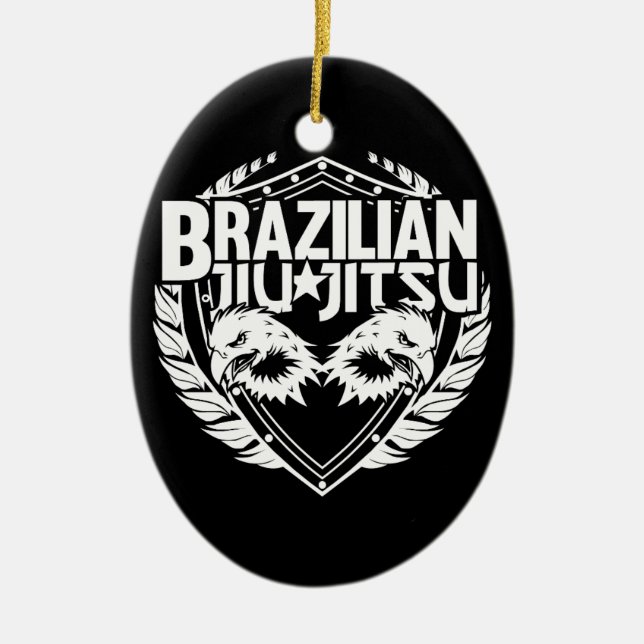 Brazilian Jiu Jitsu Emblem Ceramic Ornament (Front)