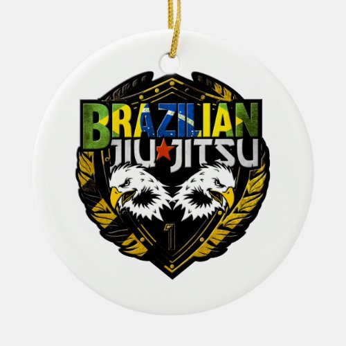 Brazilian Jiu Jitsu Emblem Ceramic Ornament