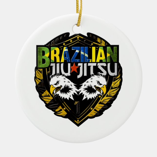 Brazilian Jiu Jitsu Emblem Ceramic Ornament (Front)