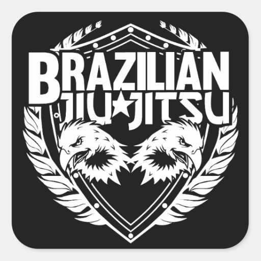 Brazilian Jiu Jitsu Emblem Square Sticker | Zazzle