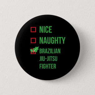 Brazilian Jiu-jitsu Fighter Funny Pajama Christmas Button