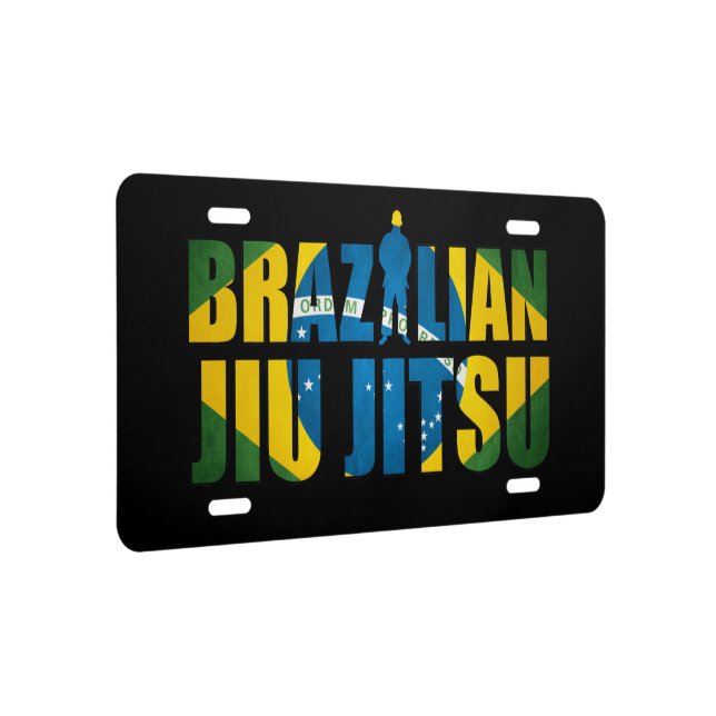 Brazilian Jiu Jitsu Flag logo license plate (Right)