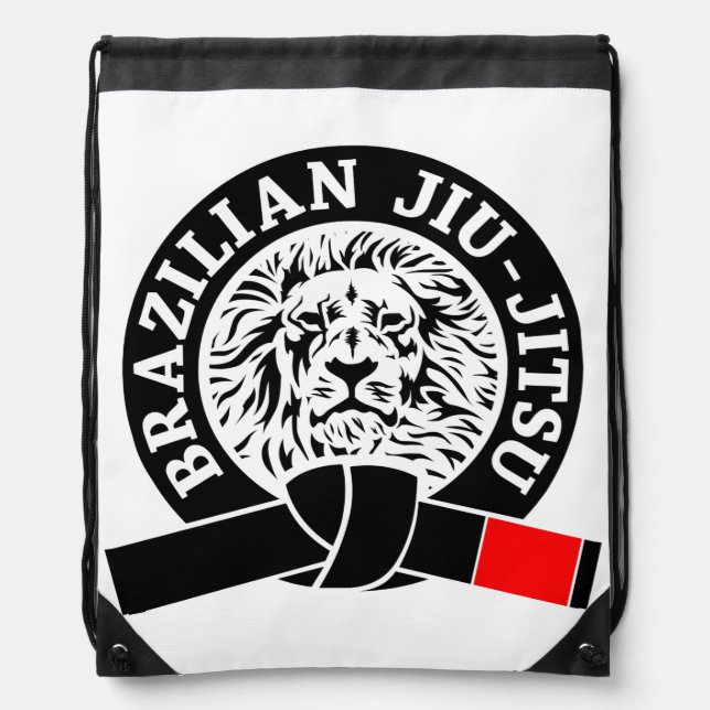 Brazilian Jiu-Jitsu (Gym Bag) Black Belt Drawstring Bag (Front)