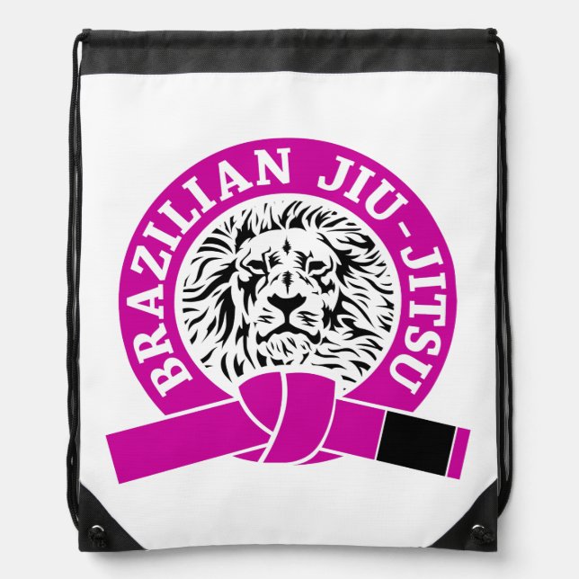 Brazilian Jiu-Jitsu (Gym Bag) Purple Belt Drawstring Bag (Front)