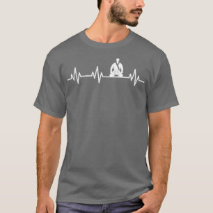 Brazilian Jiu Jitsu Lifeline Heartbeat Heart Love T-Shirt