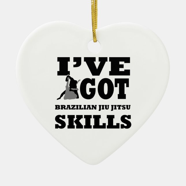 Brazilian Jiu Jitsu Martial Arts designs Ceramic Ornament (Front)
