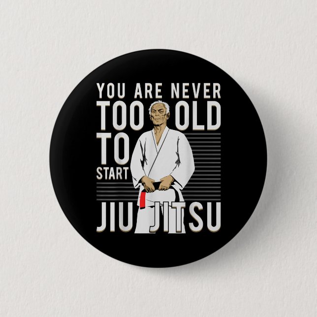 Brazilian Jiu Jitsu Old Man Button (Front)
