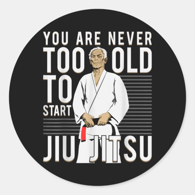 Brazilian Jiu Jitsu Old Man Classic Round Sticker (Front)