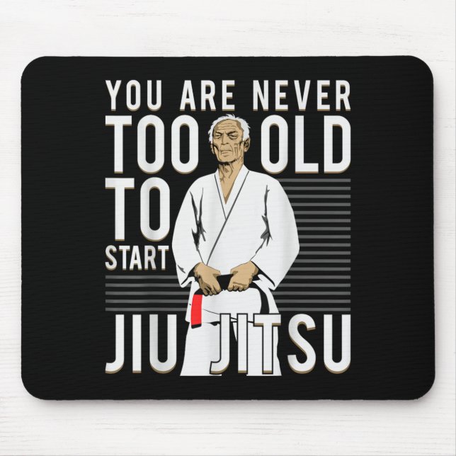 Brazilian Jiu Jitsu Old Man Mouse Pad (Front)