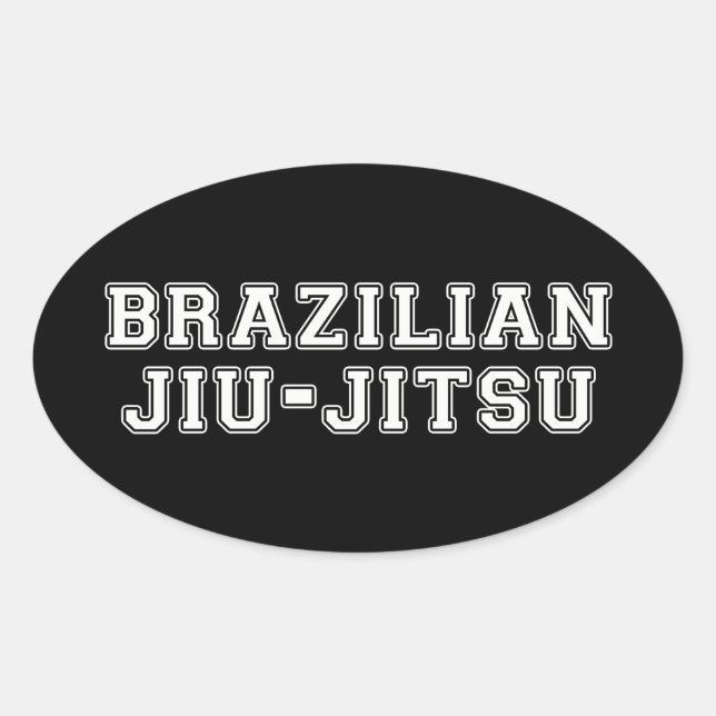 Brazilian Jiu Jitsu Oval Sticker (Front)