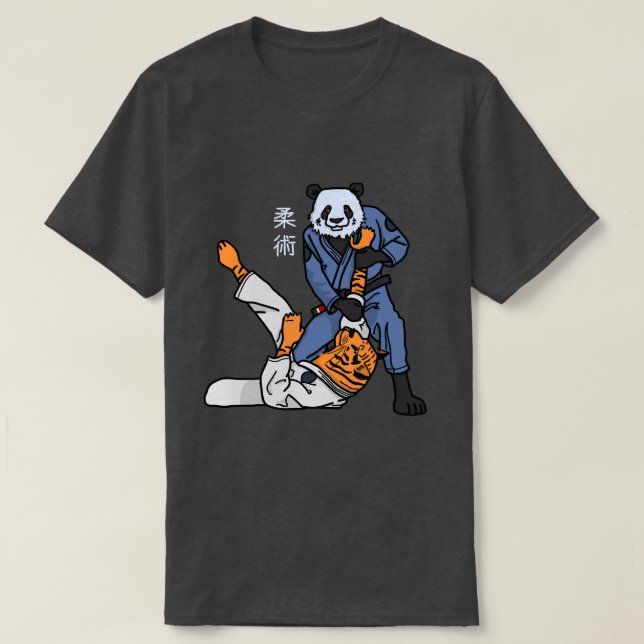 Brazilian Jiu-Jitsu Panda Tiger Grappling  Shirt (Design Front)