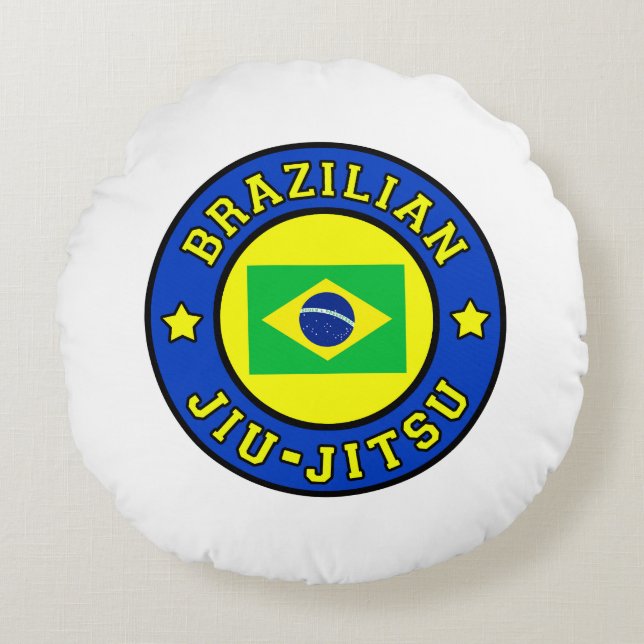 Brazilian Jiu Jitsu Round Pillow (Front)