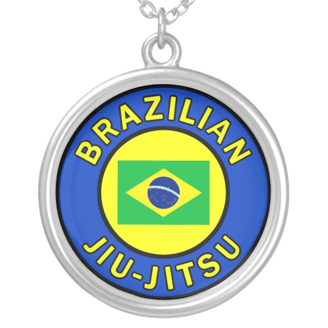 Brazilian Jiu Jitsu Silver Plated Necklace (Front)