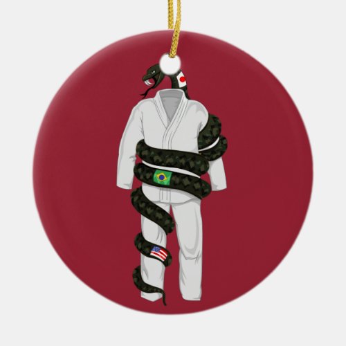 Brazilian Jiu Jitsu Snake Ceramic Ornament