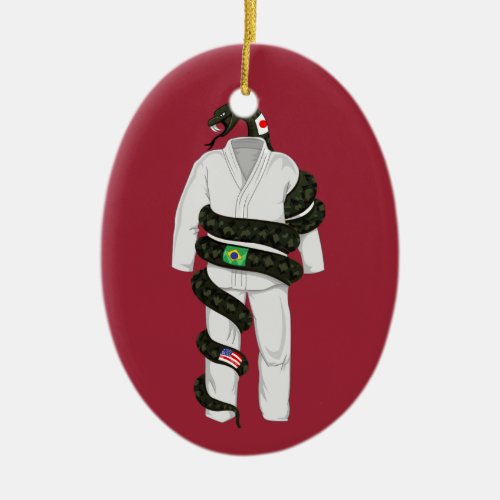 Brazilian Jiu Jitsu Snake Ceramic Ornament