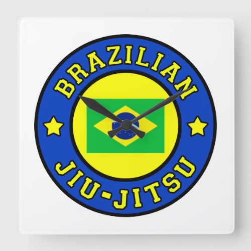 Brazilian Jiu Jitsu Square Wall Clock