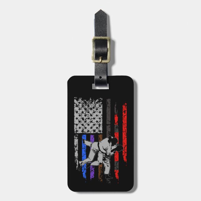 Brazilian Jiu Jitsu Stars & Stripes Rank BJJ Flag Luggage Tag (Front Vertical)