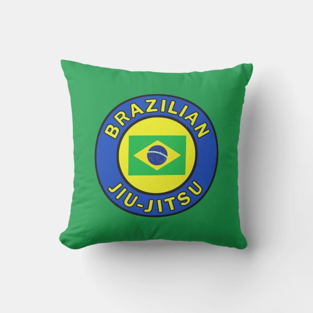 Brazilian Jiu Jitsu Throw Pillow (Front)