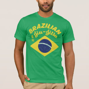Brazilian Jiu-Jitsu Tshirt Brazil Flag kanji MMA