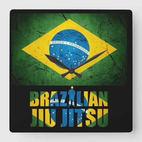 Brazilian Jiu Jitsu _ Weathered Flag Wall Clock