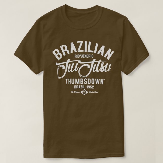 Brazilian Jiu Jitsu white text T-Shirt (Design Front)