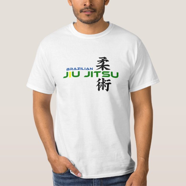 Brazilian Jiu Jitsu with Japanese Characters T-Shirt (Front)