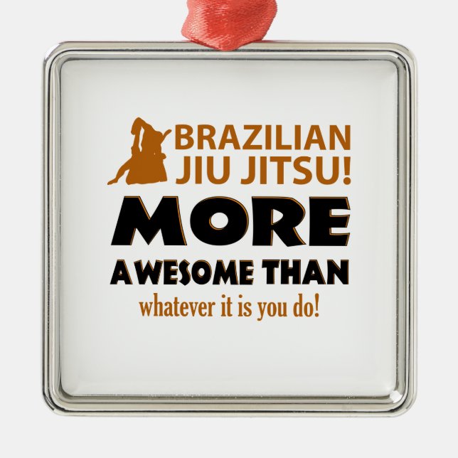 Brazilian Jiu Jutsu Martial arts gift items Metal Ornament (Front)