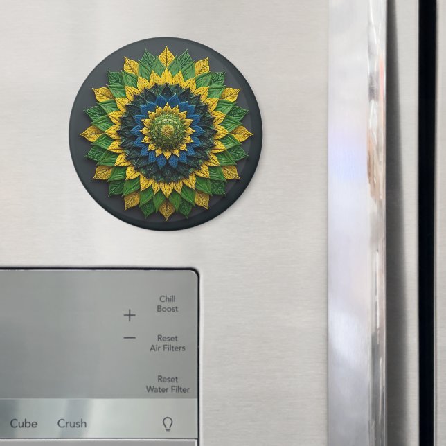 Brazilian Leaf Mandala - Refrigerator Magnet (In Situ (Fridge))