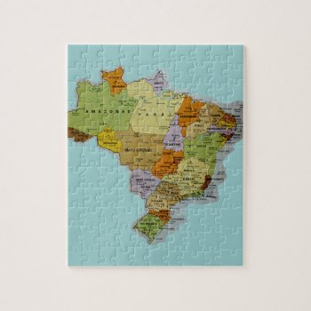 Brazilian Map Jigsaw Puzzle by lsarmentoart at Zazzle