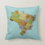 Brazilian Map Throw Pillow Brazilian Map Throw Pillow