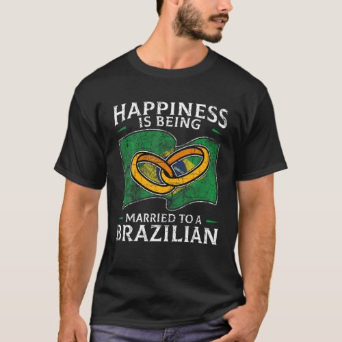 Brazilian Marriage Brazil Married Flag Wedded Cult T_Shirt