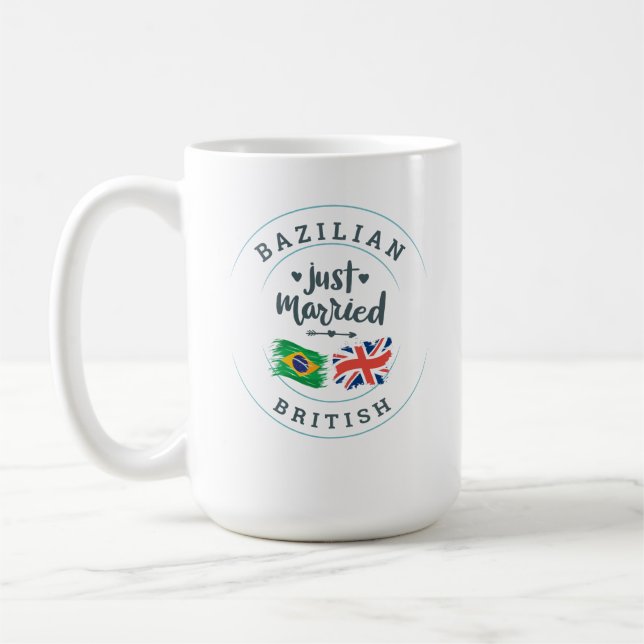Brazilian married to British citizen wedding gift Coffee Mug (Left)