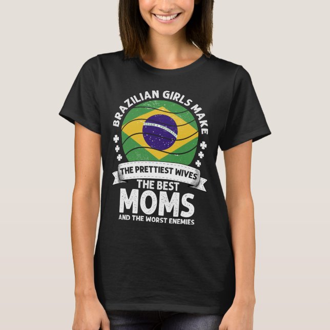 Brazilian Mom Brazil Mama Brazilian American T-Shirt (Front)