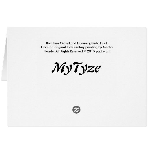 Brazilian Orchid and Hummingbirds 1871 (Back Horizontal)