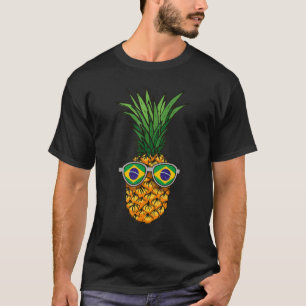 Brazilian Pineapple Brazil Flag Sunglasses Summer T-Shirt