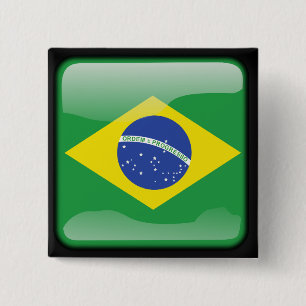 Brazilian polished pinback button